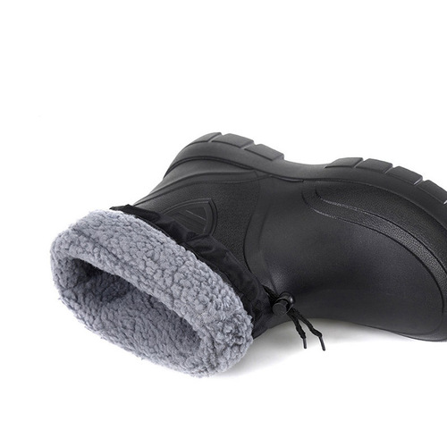 Men's Waterproof Snow Boots with Fleece, Non-slip, Warm, EVA Cotton Shoes, Integrated Washing, Chef Refrigerated, Protective Rain Boots