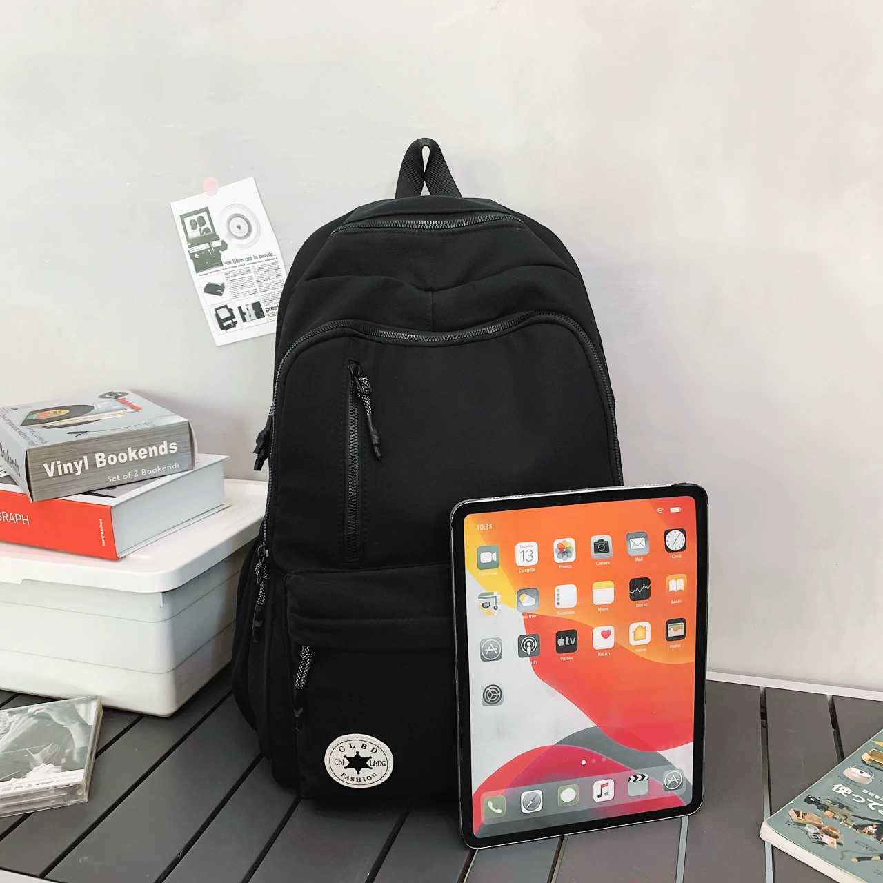 Brand capacious nylon backpack for leisure for beloved, school bag, high-quality style