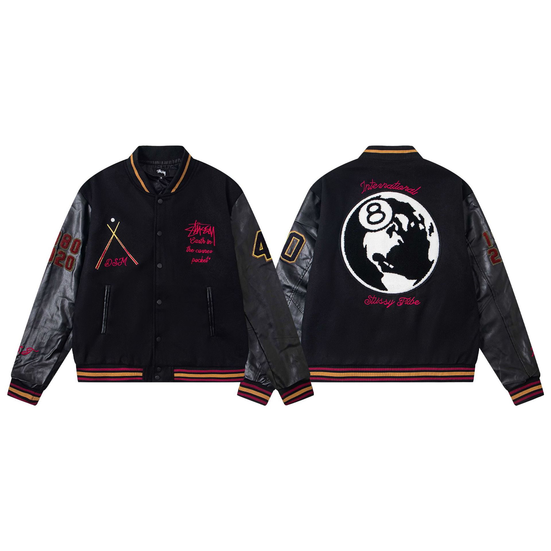 Stussy Dover Street Market 40th Anniversary IST Varsity Jacket Black