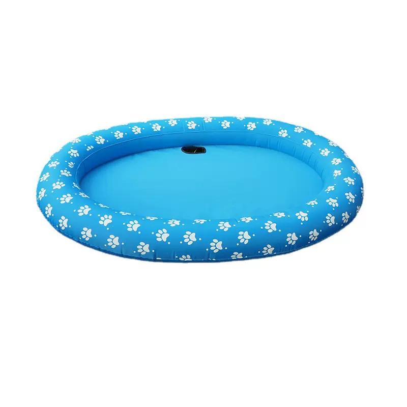 工厂现货8款花色pvc充气宠物浮排猫狗游泳圈游泳浮床印刷logo零售