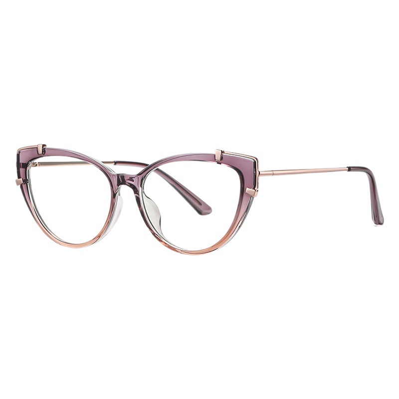 Nuevas gafas de luz anti-azul TJ875 moda europea y americana gafas lisas marco transfronterizo de las mujeres vendedoras calientes ojo de gato gafas lisas