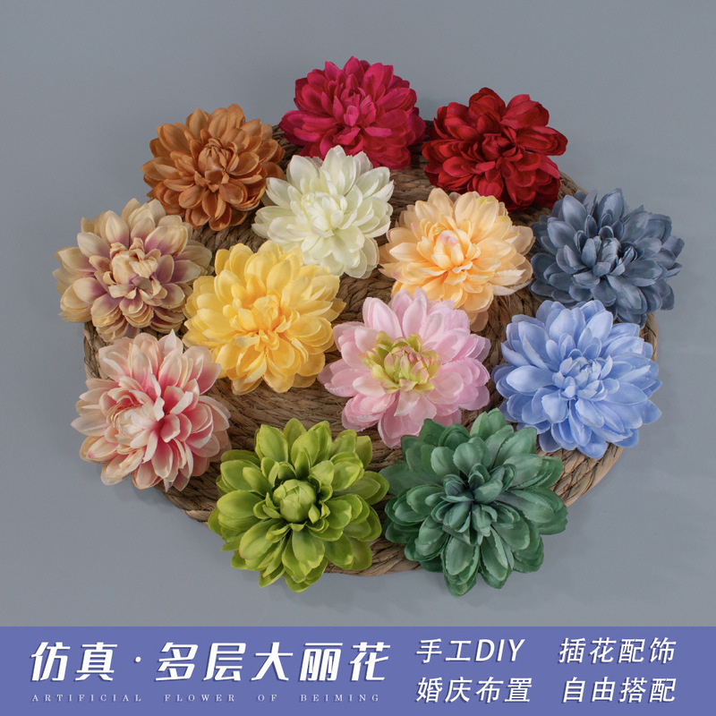 Multi-Layered Dahlia Han Dynasty Hair Accessories, Silk Flower Headdress, Hairpin, Hairpin, Artificial Flower, Tang Style Flower Hairpin, Ancient Style Clothing