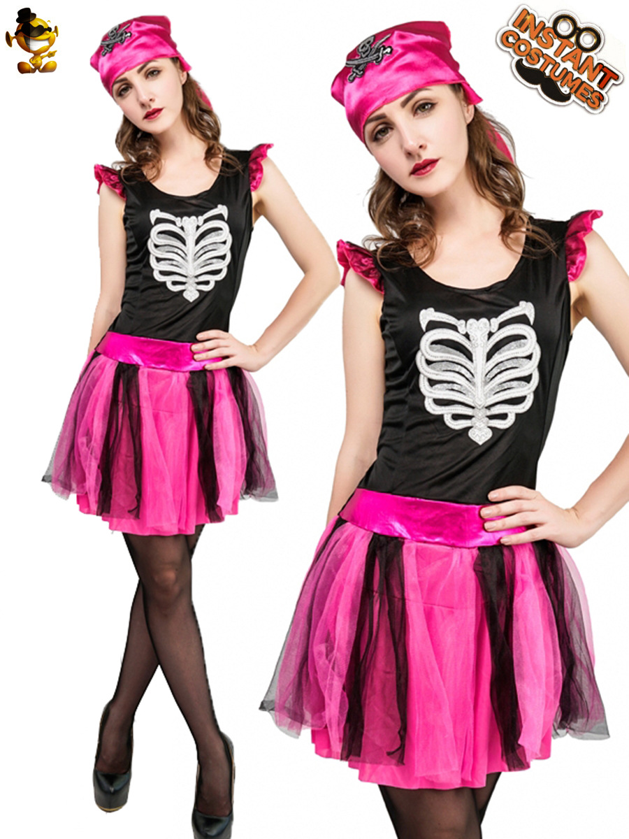 Halloween Ghost Festival adulto mujer fantasma hueso cráneo falda Cosplay traje etapa fantasma hueso falda fiesta rendimiento traje