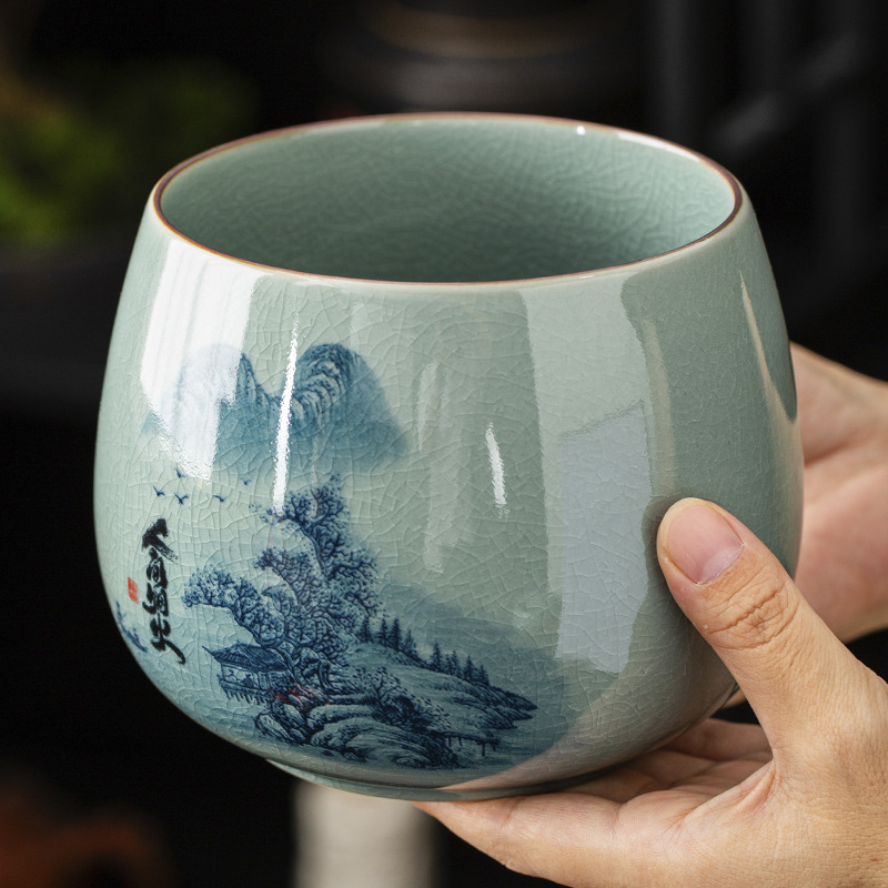 茶渣缸茶洗缸陶瓷茶叶废水缸大号桌面倒茶水盅洗茶具盆茶钵建水盂|undefined