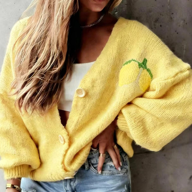 Knitted Cardigan Cross-Border Hot-Selling Women's Cardigan Long-Sleeve Stylish Sweater Coat Autumn and Winter Knitted Coat Knitted Cardigan Cross-Border Hot-Selling Women's Cardigan Long-Sleeve Stylish Sweater Coat Autumn and Winter Knitted Coat