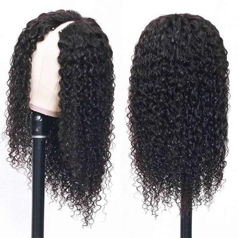 Perruque Jerry Curly V Part Wig Cheveux Humains Couleur Naturelle_voghion.com