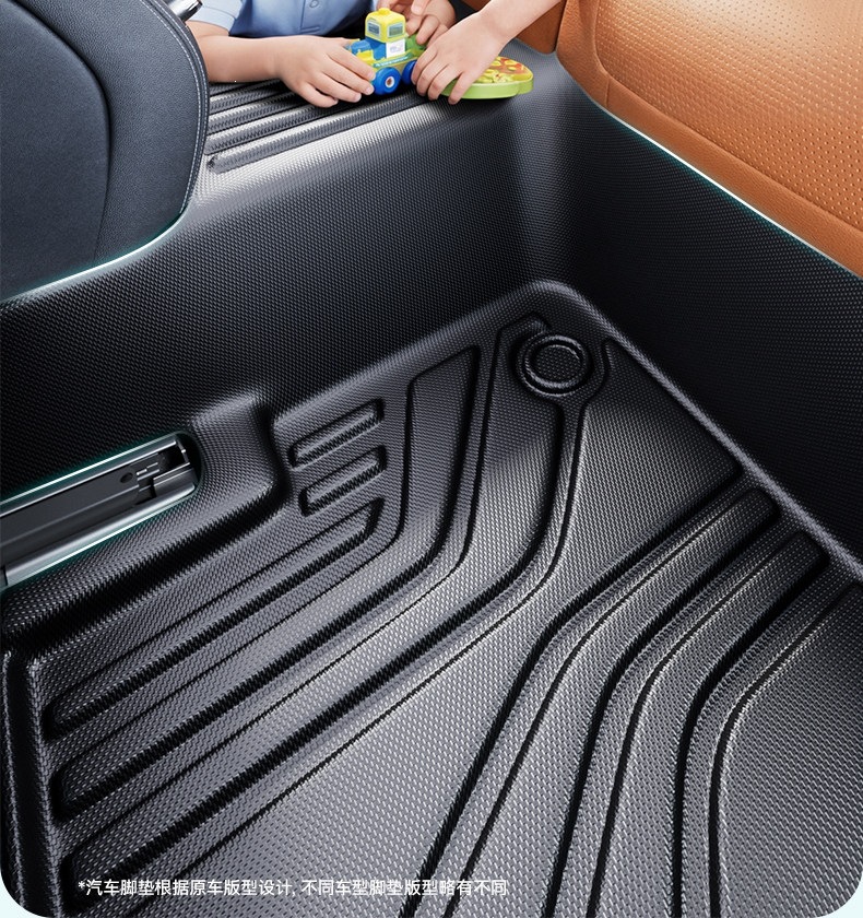 Full-coverage TPE car floor mats for the driver's seat are suitable for BMW X3/X1/X5, 3 Series, and 5 Series, as well as the passenger and rear seats