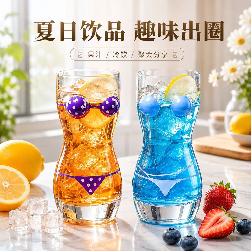 Women's Body-Shaped Glass Beer Mug Drinking Cup for Bar Ktv Home Use Foreign Trade Wholesale Household Glass Beer Mug