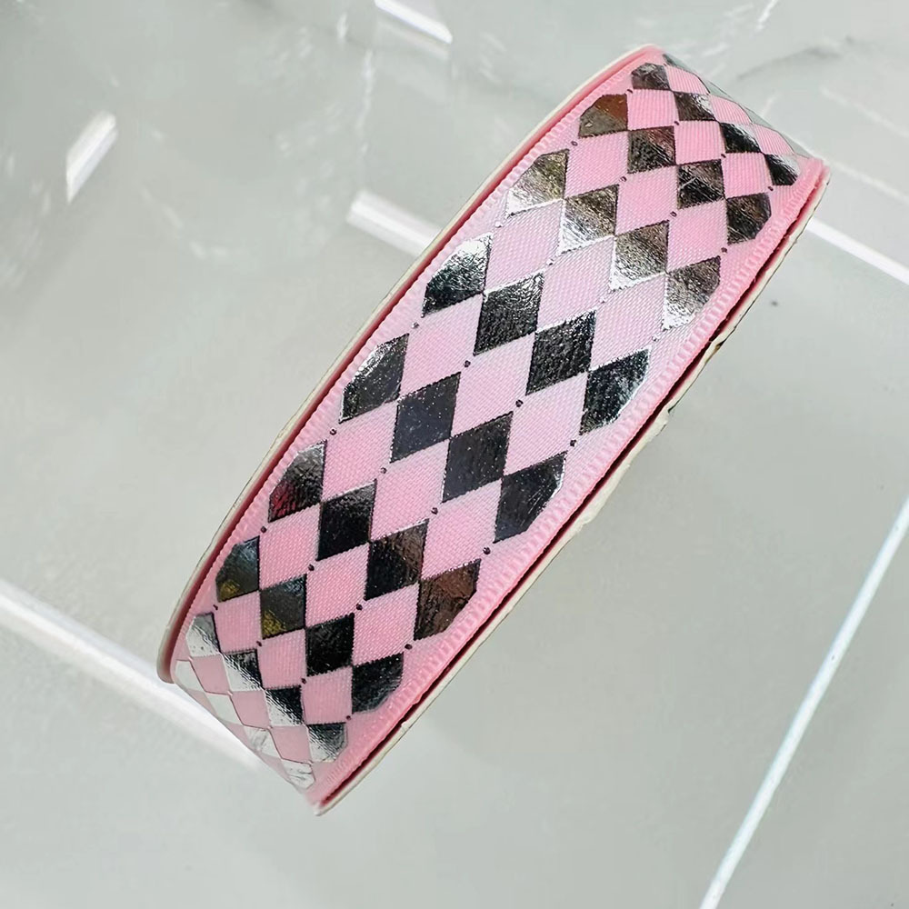 2.5CM cintas de plata en forma de barras de diamante hechas a mano cintas de color DIY Lolita accesorios caja de regalo embalaje al por mayor transfronterizo