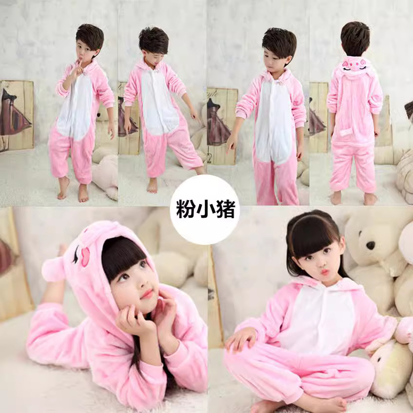 Lote mixto Otoño e Invierno niños y niñas de dibujos animados animal pijamas de una pieza de franela Totoro manga larga Panda aseo hogar