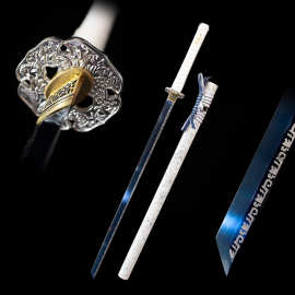 龙泉市手工忍者刀东洋武士日本刀一体长刀直刀外贸katana 未开刃