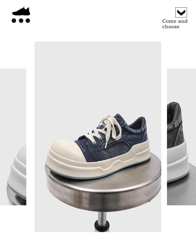 Women's Mickey Mouse Platform Canvas Trainers Height Increasing_voghion.com