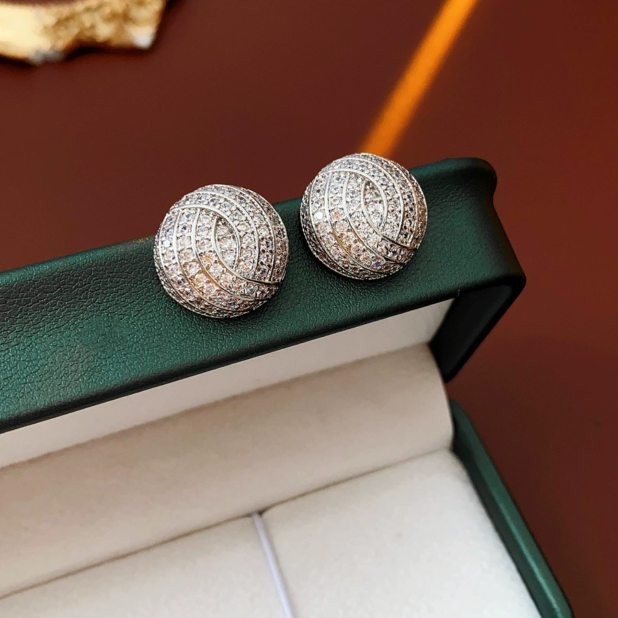 Серебряная игла, циркон, серебряные серьги, широкий цветовой диапазон, простой и элегантный дизайн