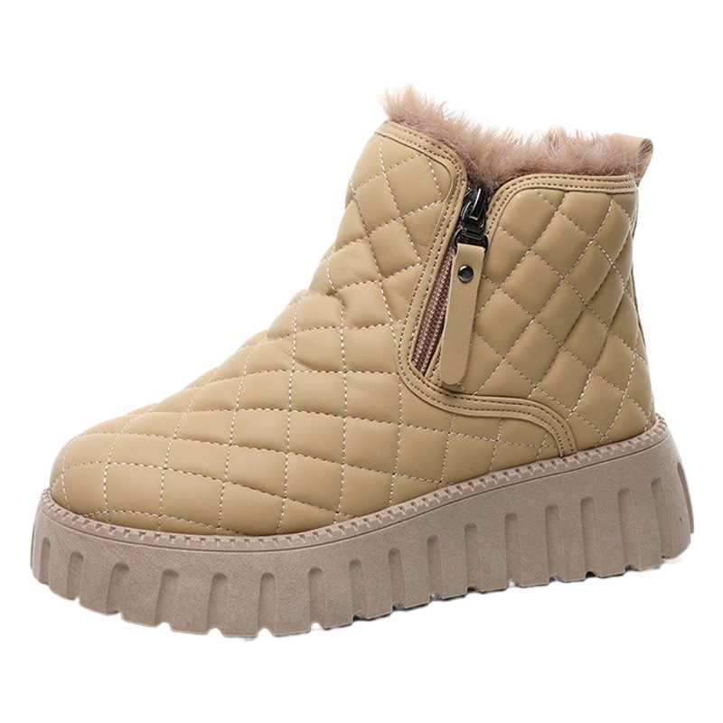 Nuevas botas de nieve para mujer zapatos de mujer cálidos resistentes al frío de invierno zapatos de mujer con forro de lana a prueba de pinchazos de fondo grueso grande zapatos de mujer Ni zapatos de mujer