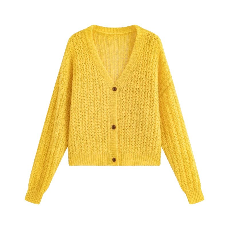 Cardigan de punto francés delgado agujero nuevo abrigo de moda perezoso a principios de otoño suelto y delgado image 6