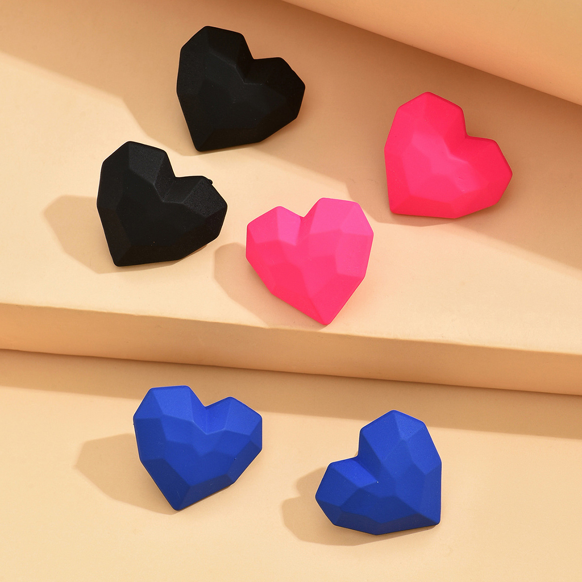 1 Pair Ig Style Heart Shape Plating Arylic Ear Studs display picture 13