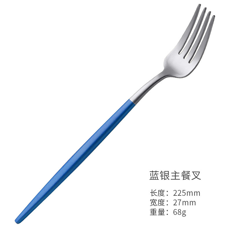 304 de acero inoxidable vajilla portuguesa cuchillo, tenedor y cuchara de cuatro piezas chapada en oro cuchara Nordic comida occidental traje de filete de oro negro