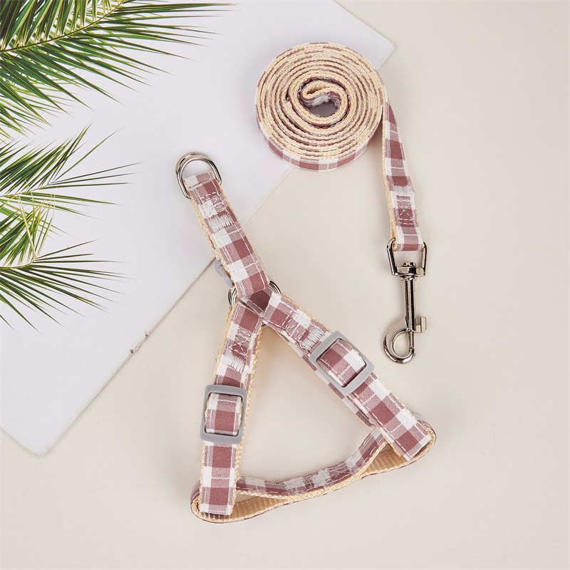 Mascota nuevo perro pecho y espalda caminando correa de perro mascota perro rayas a cuadros correa de pecho correa de perro correa de Mascota