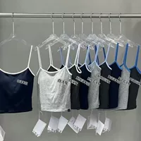 125 # Корейский стиль, контрастный цветной дизайн, летний утягивающий внутренний жилет, однотонный топ на подтяжках для горячих девушек, уменьшающий возраст, с подушечками для груди