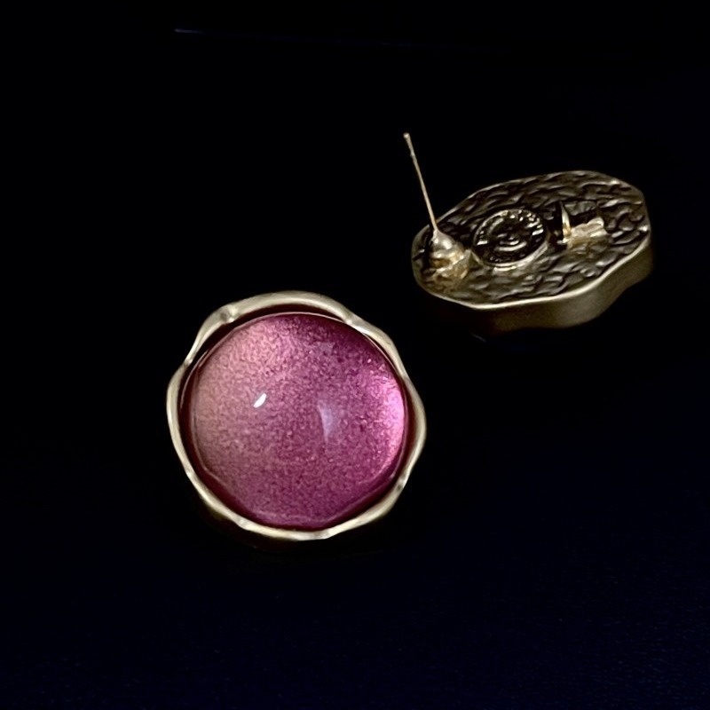 Mediados de antigua vintag plateado 24K arena gradiente de oro rosa miel piedra collar edad-reducción pendientes traje de alta calidad joyería del oído