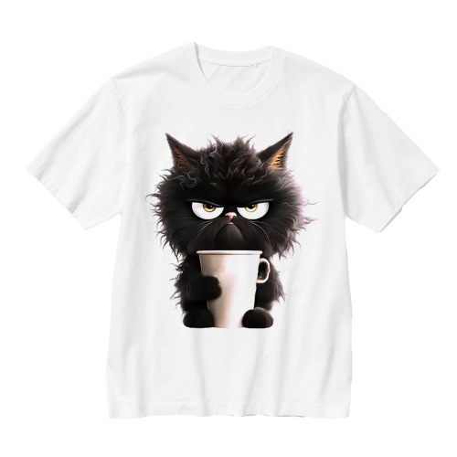 Trendy pink strawberry bear pattern white and black CPT transfer cartoon t-shirt print sticker clothing logo processing