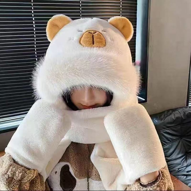 冬季保暖头套成人帽毛绒三件套卡通帽子雷锋帽户外骑行保暖儿童帽|undefined