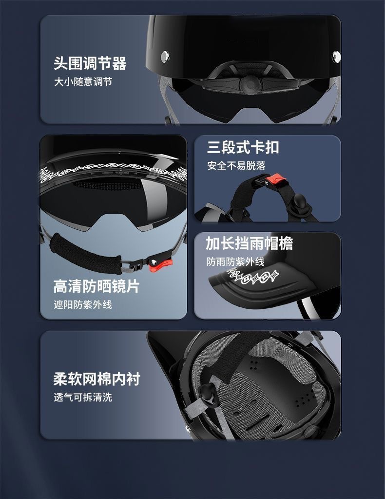 National Standard 3C Certified Electric Motorcycle Duckbill Helmet for Men, Summer Sun Protection Breathable Safety Helmet for Women, Free Shipping