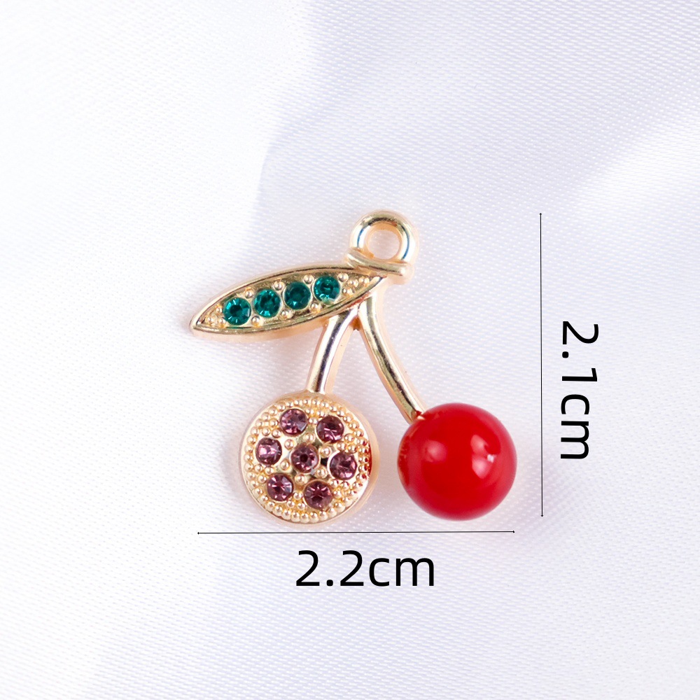 Colgante de frutas de aleación con gota de aceite, DIY pulseras y pendientes