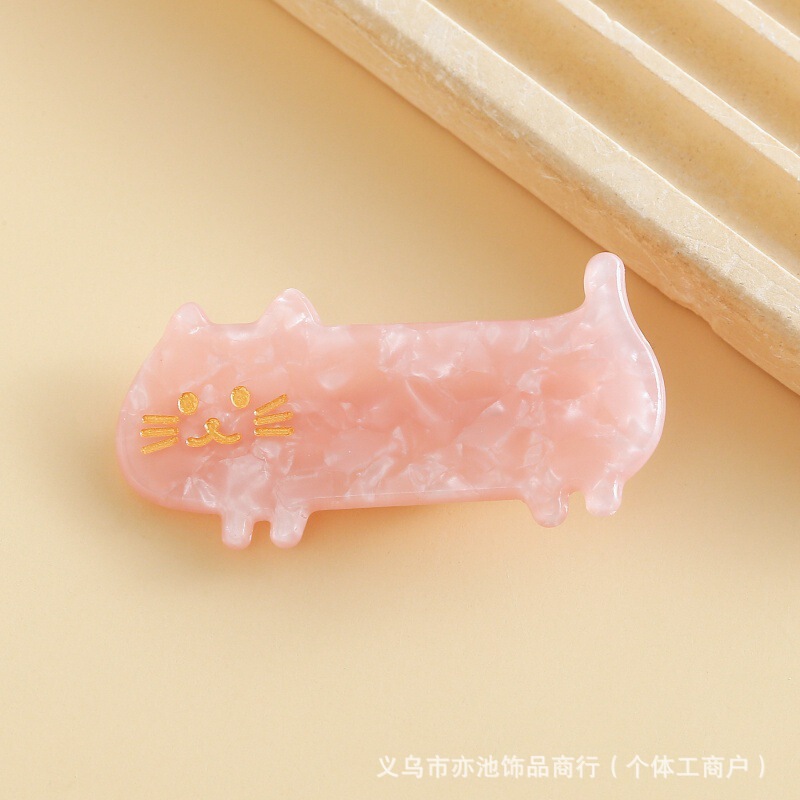可愛い子猫ヘアピン、繊細でキュートな前髪クリップ、女の子らしいヘアピン、韓国風ソフトガールヘアアクセサリー、ヘア飾り|undefined