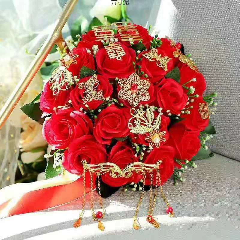 Retro realistic photography props for bride, Chinese style