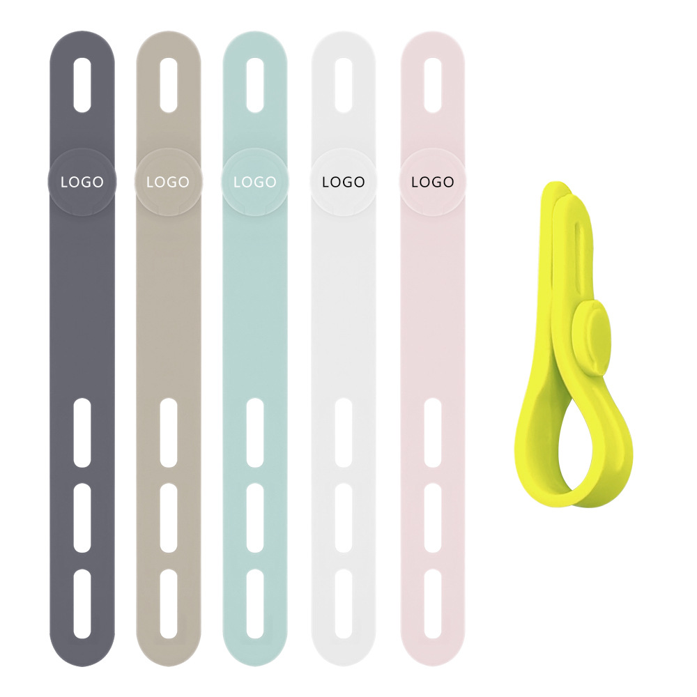 P2 ronda hebilla cinta de silicona ajustable organizador de cable de datos Cable de almacenamiento Winder Correa soporte de cable