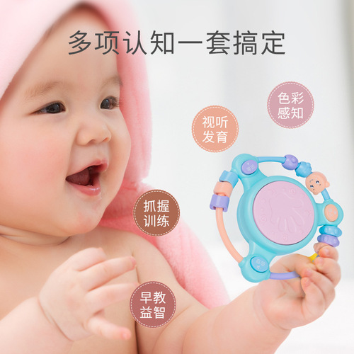 Early education baby toys hand clapping drum multi-functional baby beads educational music clapping drum 0-1 year old children's rattle