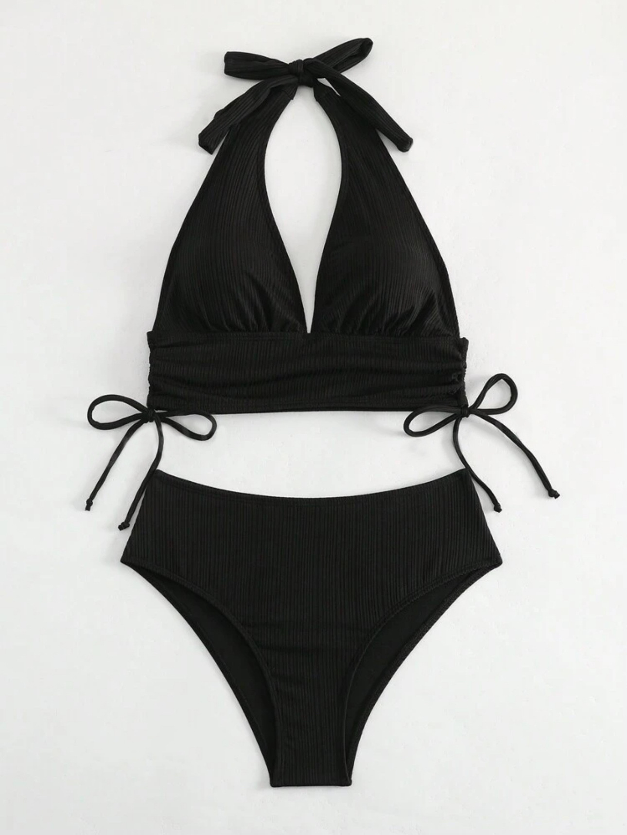 2 Pieces Set Quantity Women's Solid Color 2 Pieces Set Bikinis Swimwear