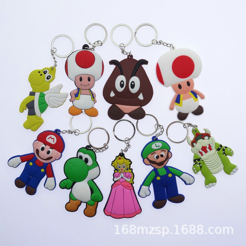 Super Mary Mario Louie Mushroom Yoshi Kuba Keychain Doll Toy Cartoon Doll Pendant