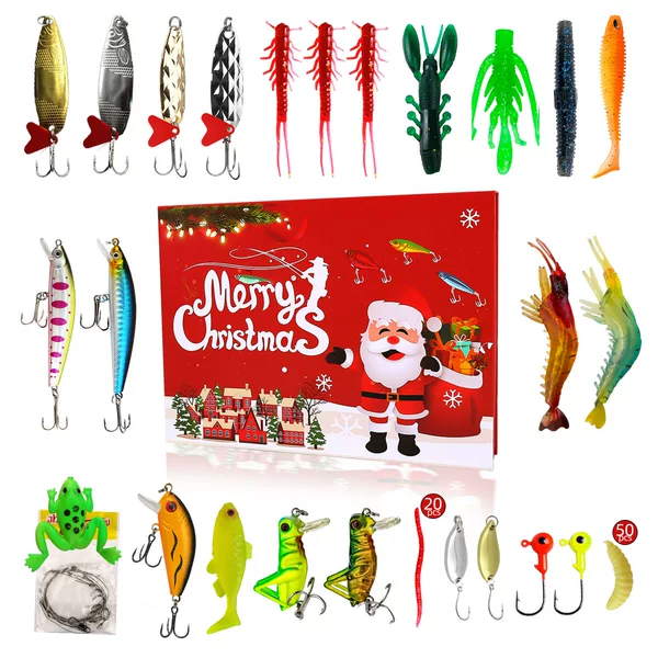 Christmas Advent Calendar Set Factory Direct Sales Creative Fishing Gifts Cross-Border Minolua Multifunctional Fake Bait Batch