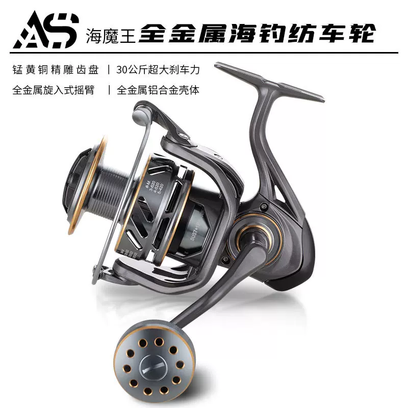 猎渔王AS鳌鲨渔具海魔王JV全金属海钓轮纺车轮渔线轮渔轮船钓轮