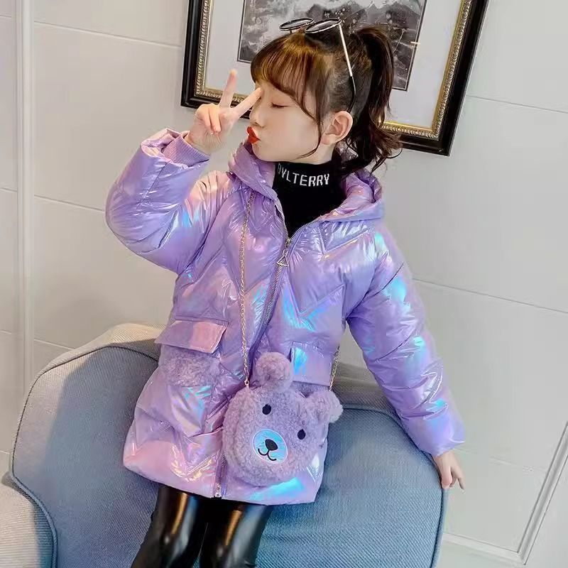 Niñas invierno de invierno de invierno de 2025 nuevo estilo de invierno de aire extranjero para niños abrigos de algodón de invierno bebé chaqueta de algodón de niña