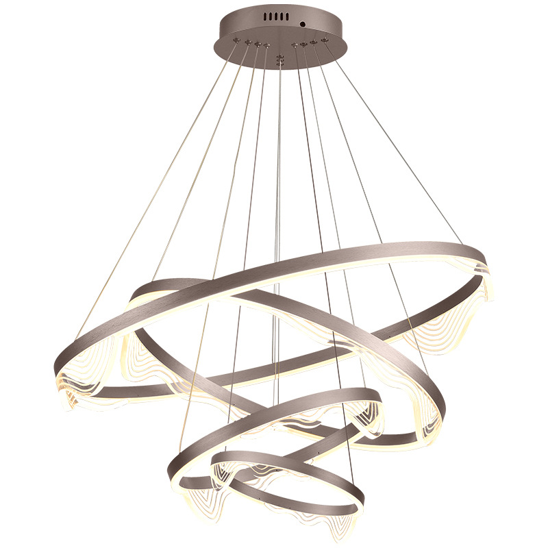 Candelabro de restaurante lámpara de sala de estar moderna simple mesa de comedor lámpara de bar lámpara de anillo de lujo ligero nórdico LED creativo 055