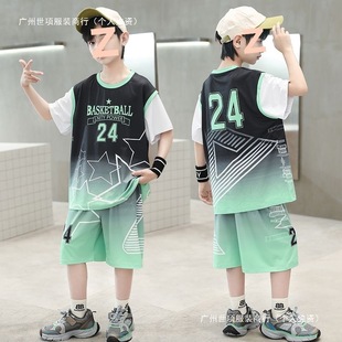 Kobe Bryant Children's Basketball Uniform Set for Boys, Quick-Dry Summer T-Shirt Short-Sleeve, Big Kids Summer Sports Two-Piece Set, Stylish