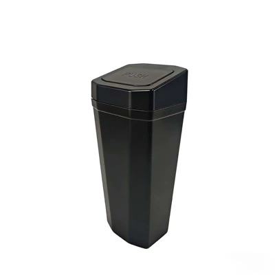 Car Trash Can with Lid, Multifunctional Car-Mounted Press-Type Storage Box, Household Desktop Storage Box, Portable Trash Can (Car storage bag/box) - black-car-trash-can