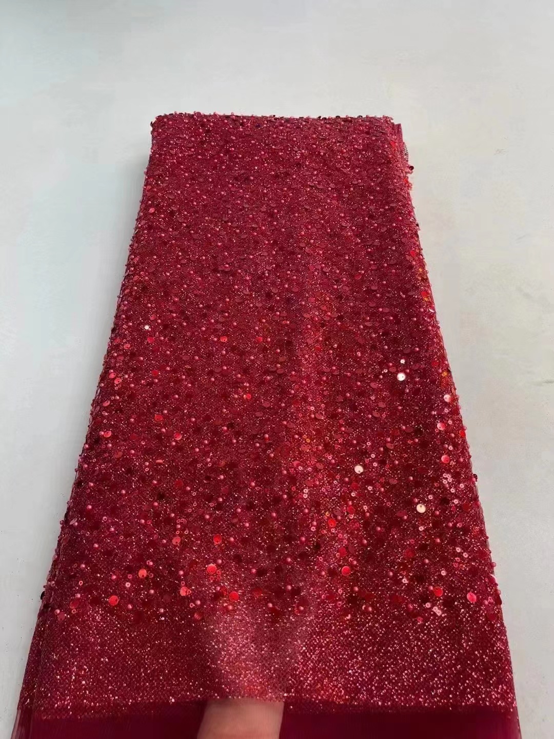 En stock 3mm cuentas de oro lentejuelas tela vestido de boda bolsa de ropa para niños cheongsam moda DIY tela JX2638