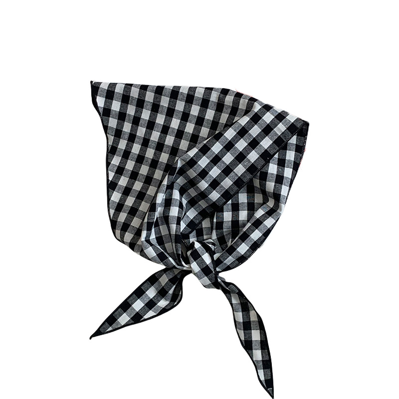 Pañuelo en la cabeza, diadema pastoral femenina de verano, nuevo estilo, bufanda de seda, bufanda a cuadros de alta calidad, chal, bufanda triangular, cintura, cortina de pedo, apilamiento