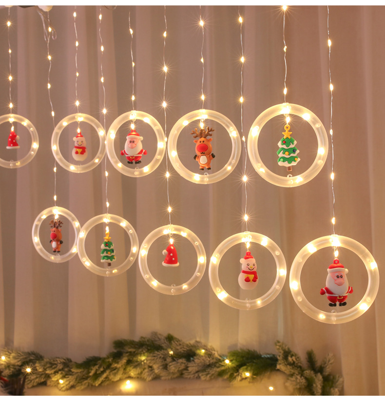 Christmas Cute Santa Claus Snowman Plastic Party String Lights display picture 3