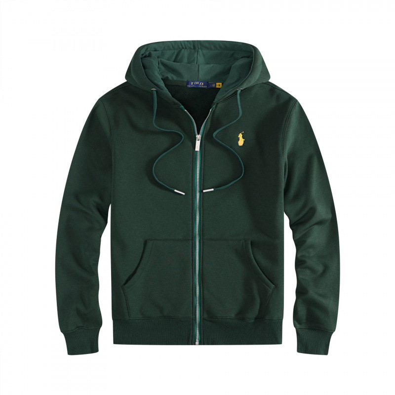 철 지퍼 짙은 녹색 금색 라벨