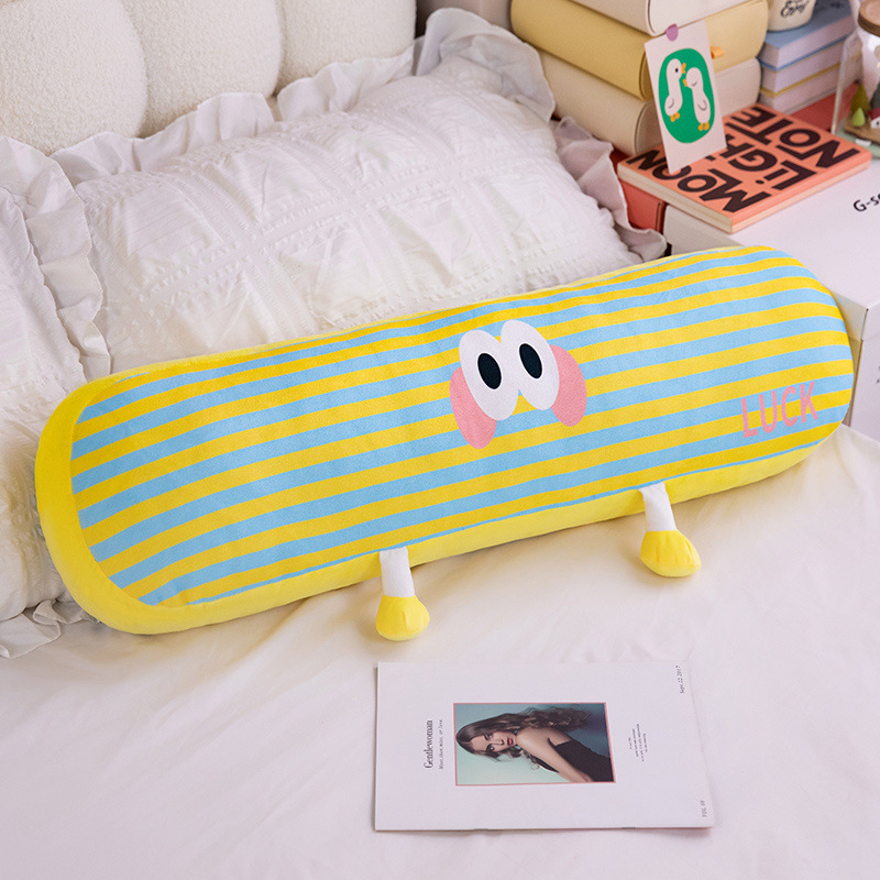 almohada de abrazo larga de alto valor facial rayas de dopamina súper lindas niñas dormir sofá sala de estar cumpleaños almohada de cabeza peluche