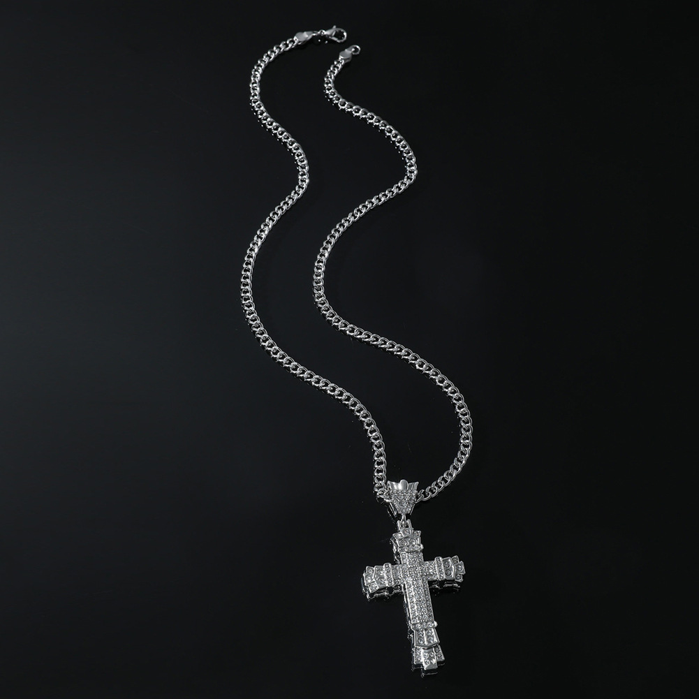 1 Piece Quantity Party, Street Occasion Hip-hop Cross Alloy Plating Inlay Zircon Men's Pendant Necklace