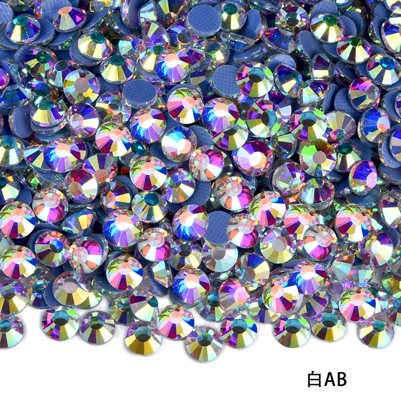 Hot‑fix rhinestones SS3–SS30, glass crystal round flat‑back, 1440 pcs per pack (hot‑melt)