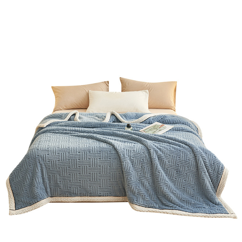 Mantras de cachemira de cordero de doble capa de invierno gruesa mantas cálidas edredón pequeño sopa mantas de peluche mantas de siesta de oficina