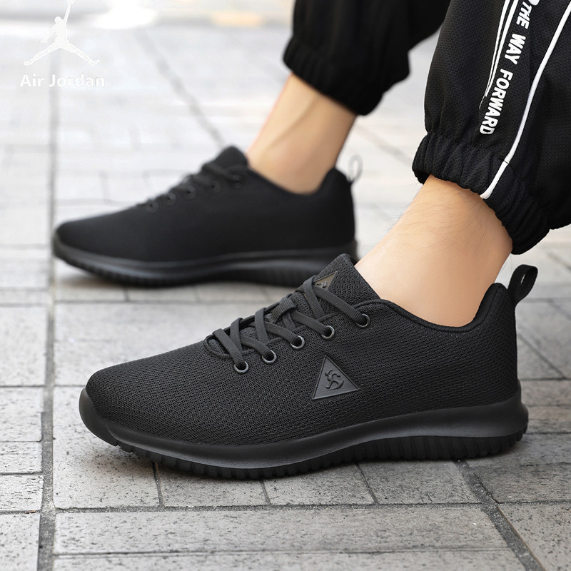 Jordan co-branded chef shoes for men, new breathable spring and autumn sports shoes, non-tiring, non-slip, soft-soled black work shoes Jordan co-branded chef shoes for men, new breathable spring and autumn sports shoes, non-tiring, non-slip, soft-soled black work shoes