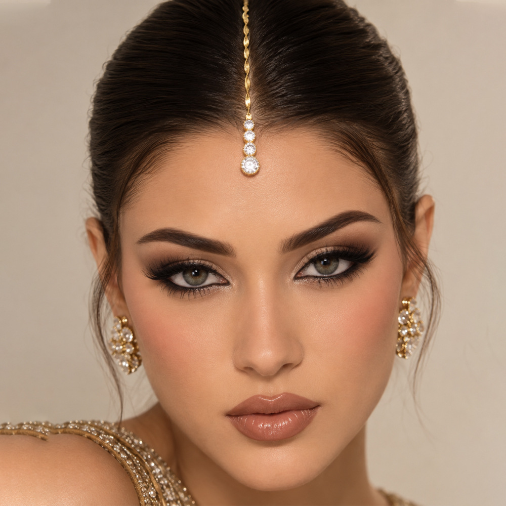 Cross-border best-selling water drop headpiece, simple and traditional Indian bridal wedding rhinestone hair chain, Middle Eastern exotic stage headwear